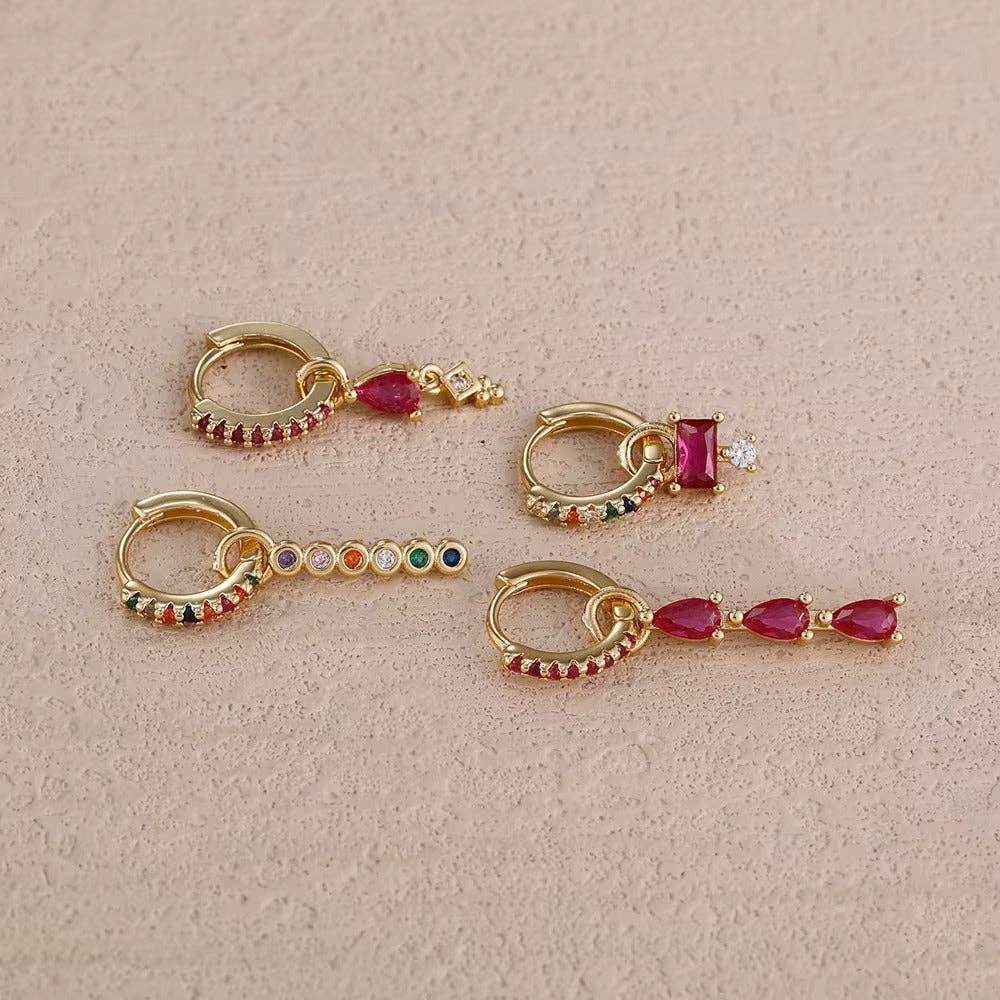 Harper – Ensemble 4 Bijoux d’Oreilles Multicolores & Dorés