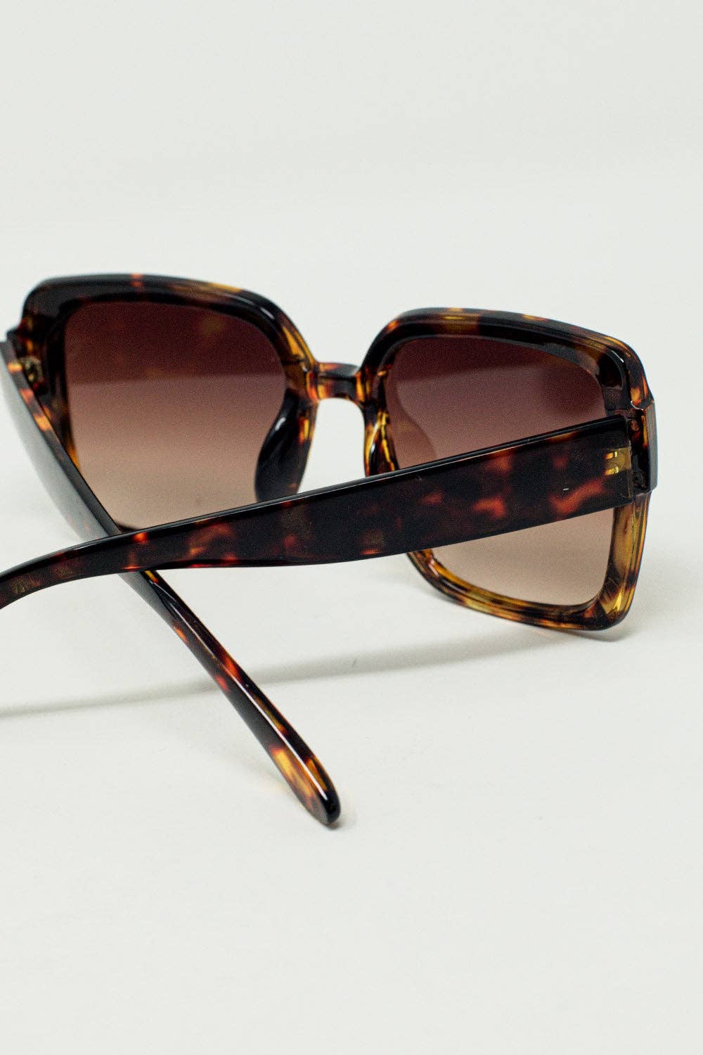 Lunettes de soleil surdimensionnées carrées œil de chat marron: Marron / Taille unique