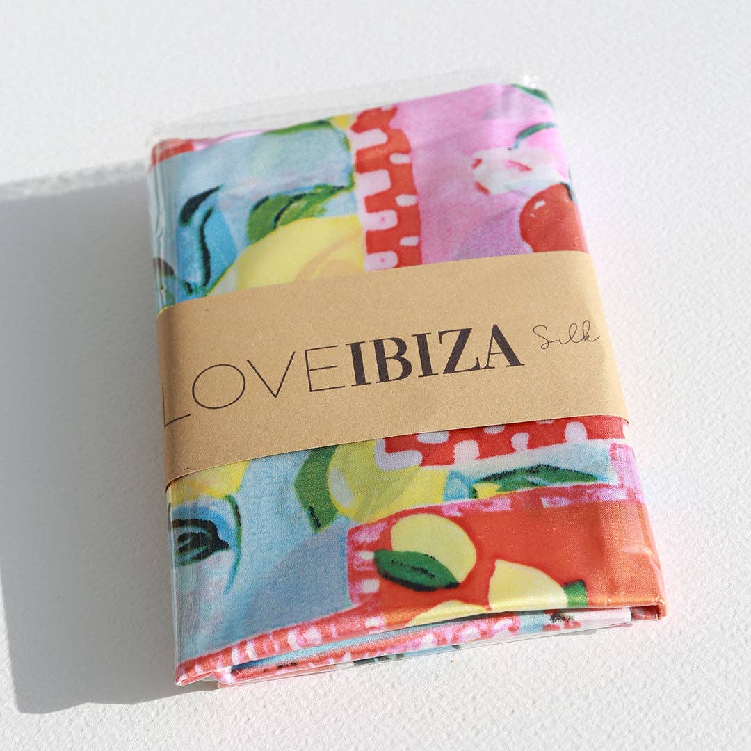 Foulard bandana en satin tutti frutti