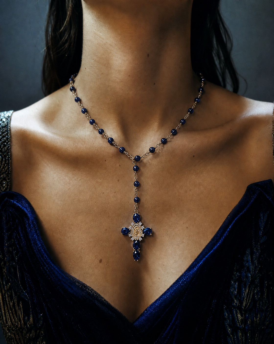 Collier chapelet de minuit: Agate