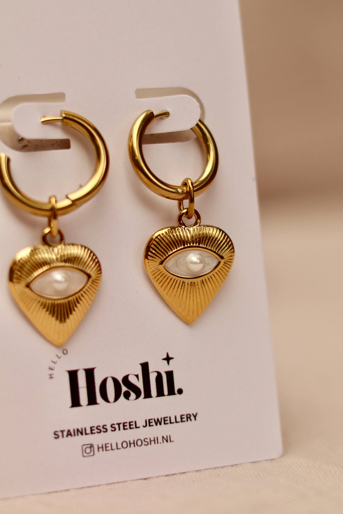 Boucles d’oreilles œil sacré en acier inoxydable – photo 2 – Miss Cappuccino