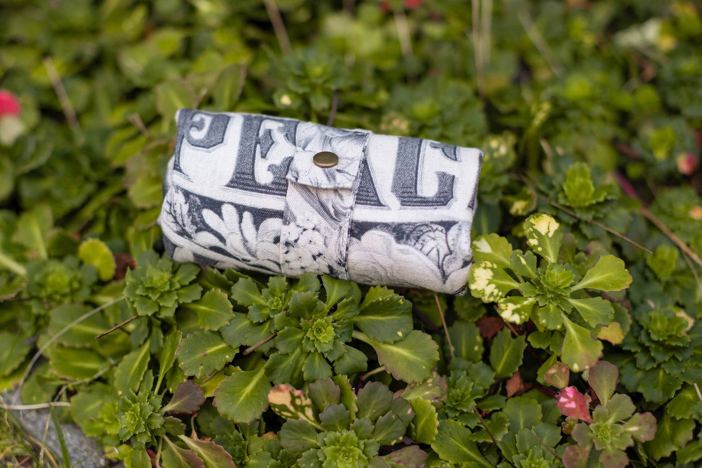 Sac fourre-tout en lin bohème floral Peace Wine & Sunshine, rose blush