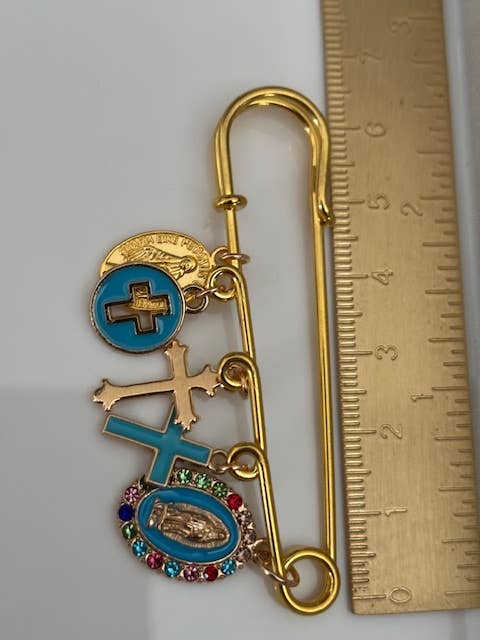 Broche ex voto, bleu