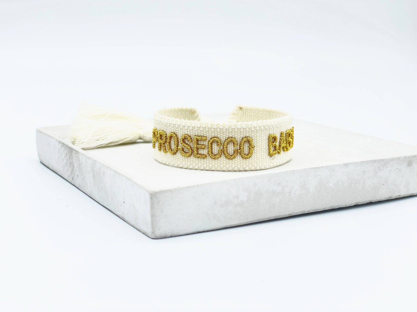 Bracelet tendance PROSECCO BABY tissé et brodé