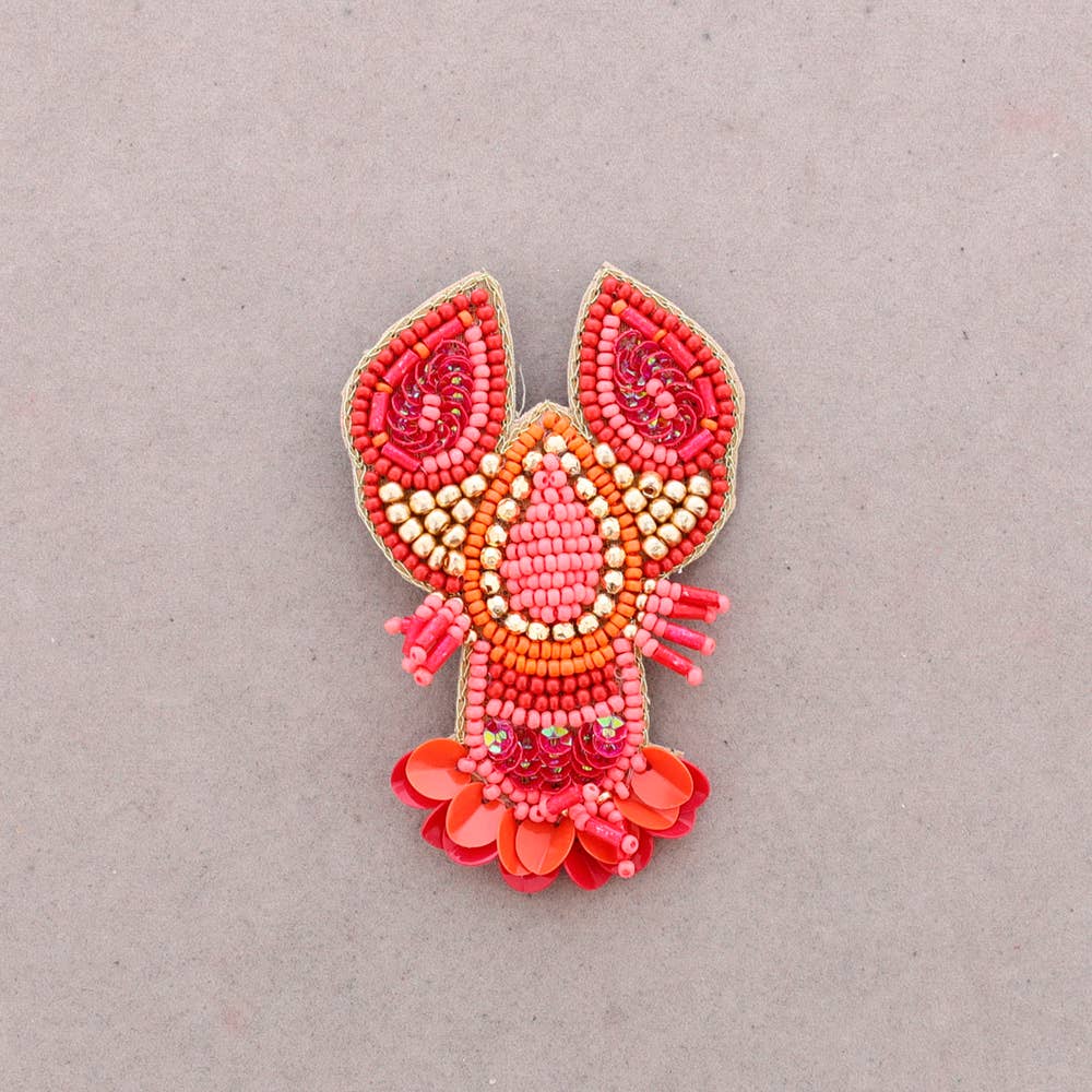 Broche Homard Perles: Rojo