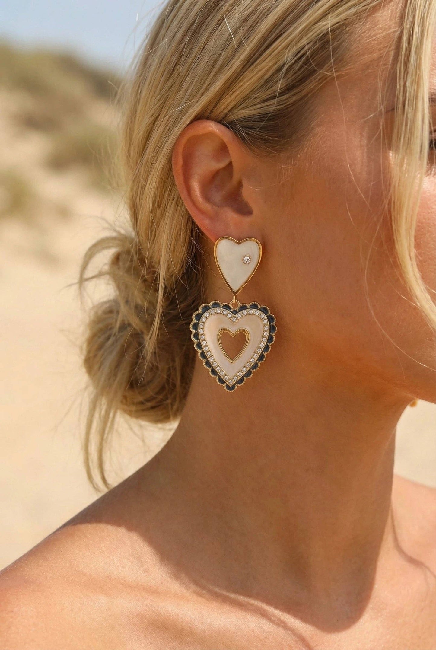 Boucles d’oreilles coeur coeur