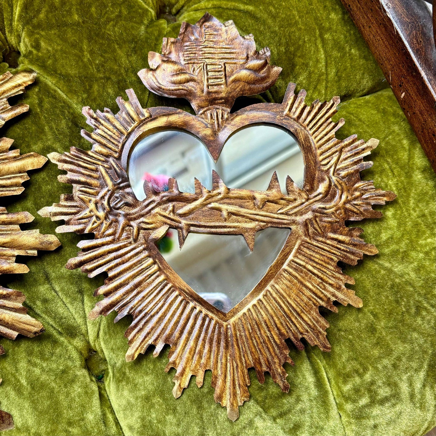 Sacré-Cœur Miroir en étain de Jésus: Moyenne