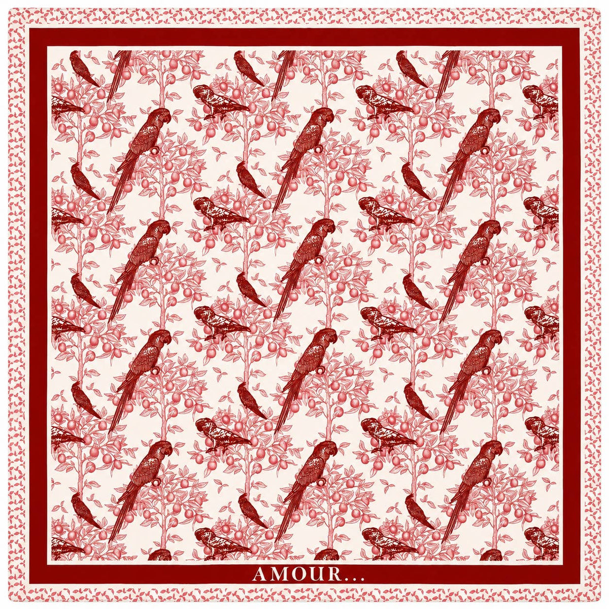 Foulard satiné femme à motif rouge 70 x 70 cm – photo 1 – Miss Cappuccino