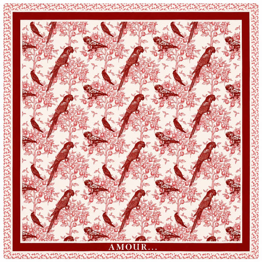 Foulard satiné femme à motif rouge 70 x 70 cm – photo 1 – Miss Cappuccino