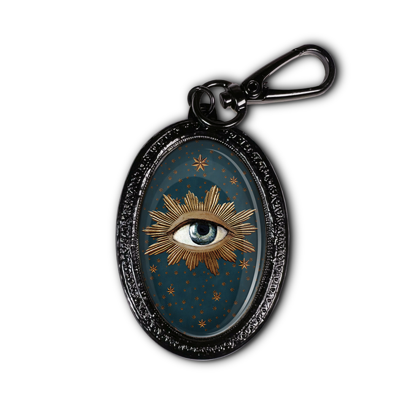 PORTE CLEFS NOIR OEIL SACRE