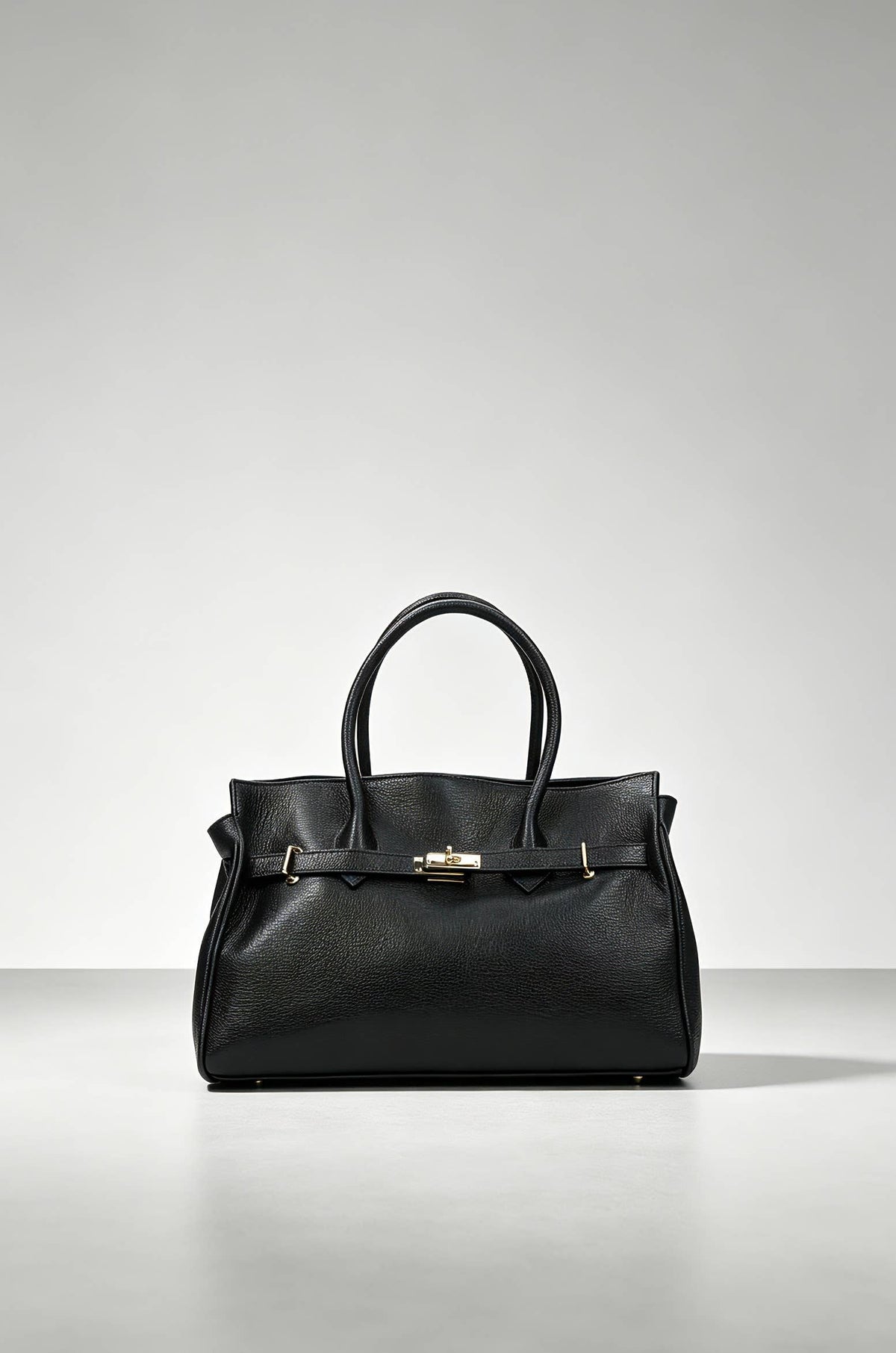 Sac à mains en véritable cuir martelé noir – Fabrication italienne – photo 2 – Miss Cappuccino