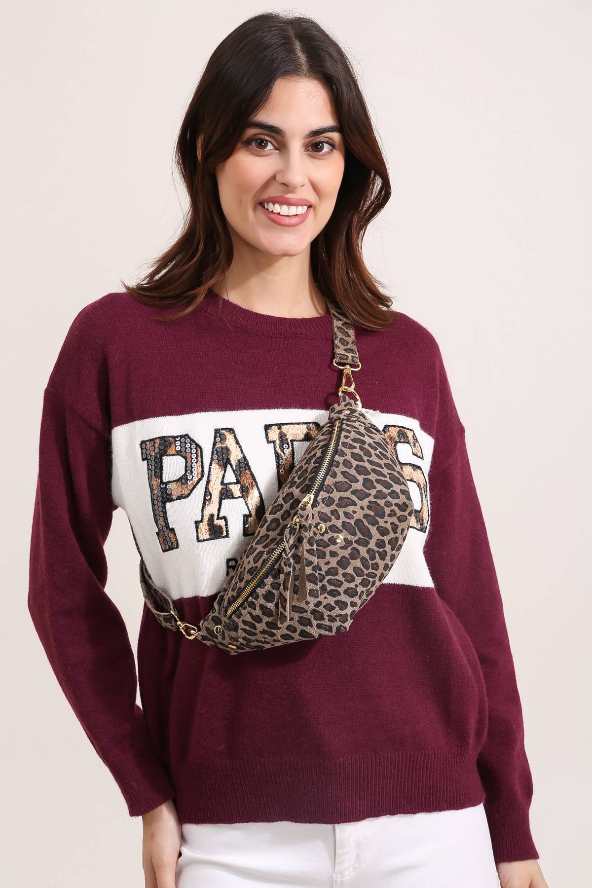 Sac NELLY LEOPARD Léopard Marron
