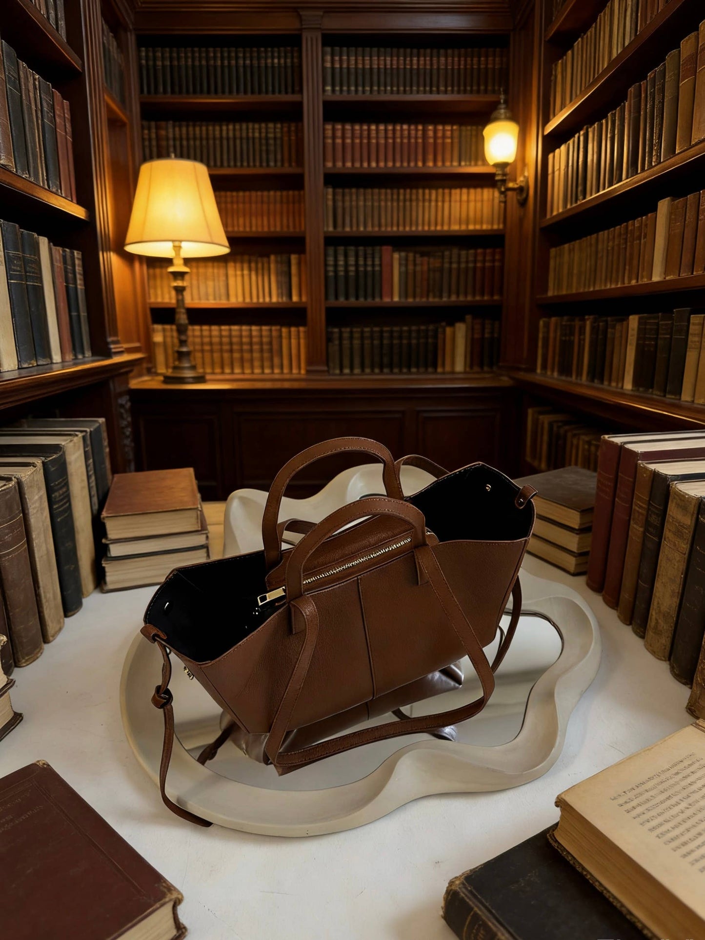 Sac à main en véritable cuir Dollaro camel – Fabrication italienne