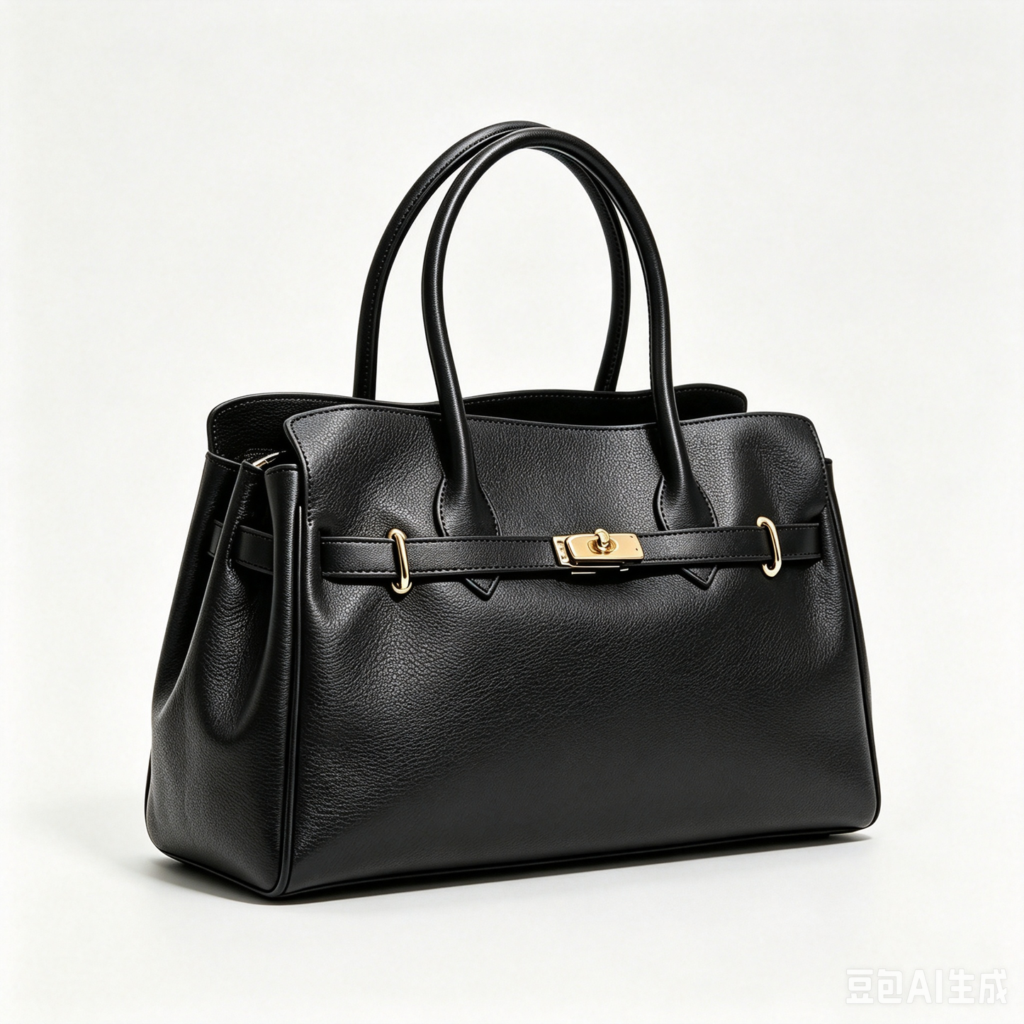 Sac à mains en véritable cuir martelé noir – Fabrication italienne