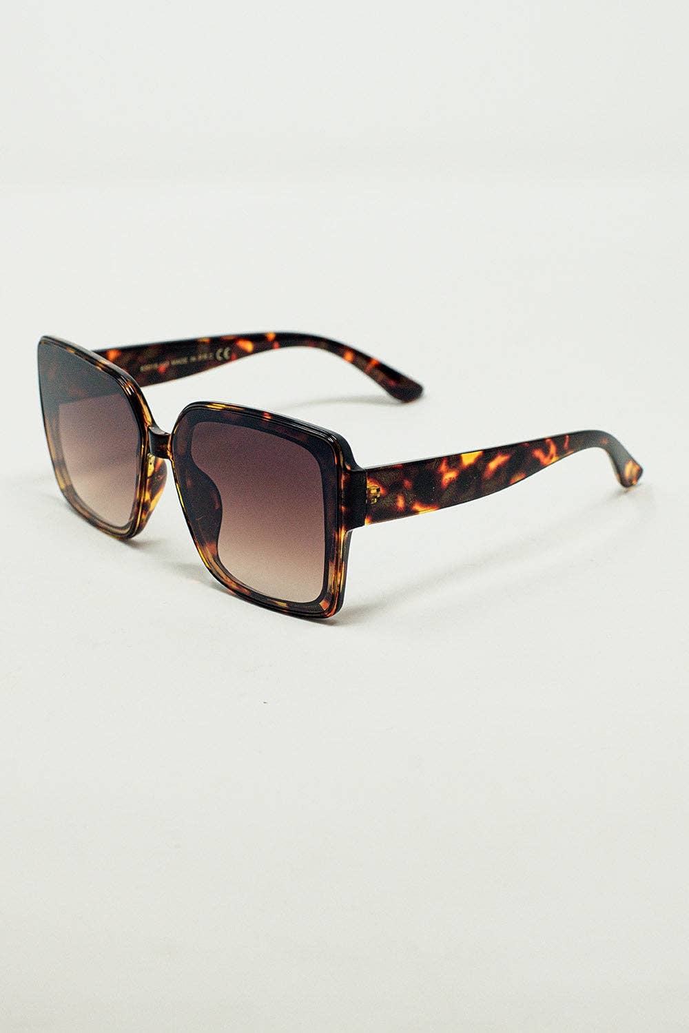 Lunettes de soleil surdimensionnées carrées œil de chat marron: Marron / Taille unique