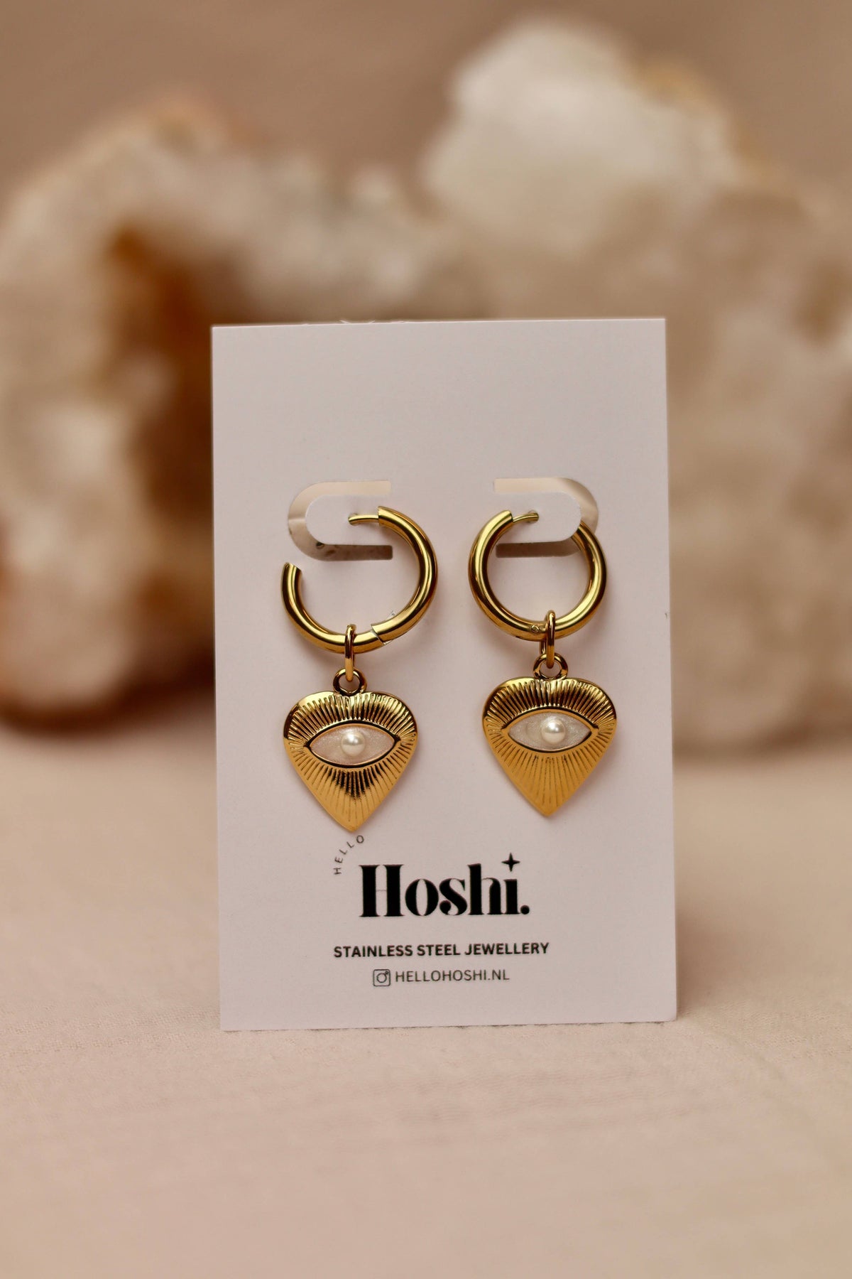 Boucles d’oreilles œil sacré en acier inoxydable – photo 1 – Miss Cappuccino