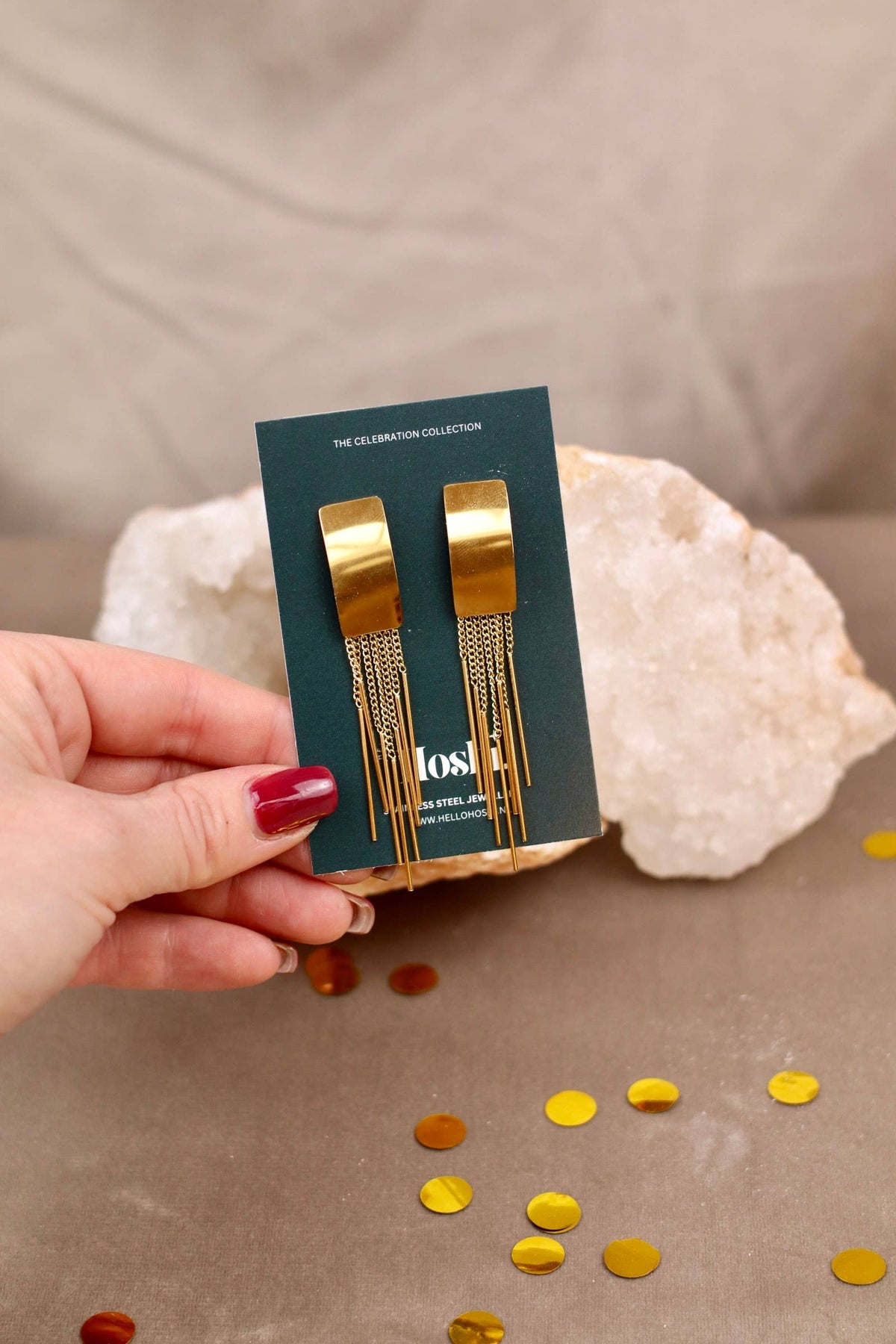 Boucles d’oreilles en acier inoxydable Éclat de feu d’âme – photo 1 – Miss Cappuccino