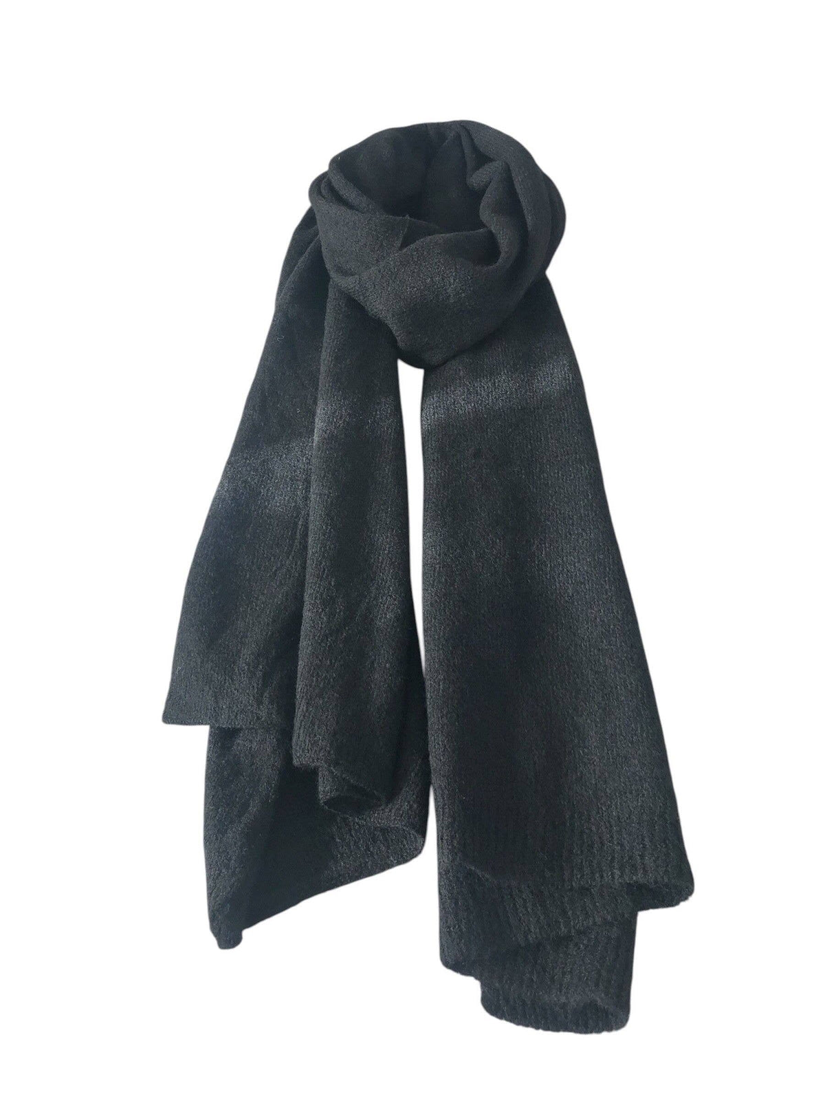 Écharpe femme en viscose, laine et cachemire – Noire – photo 7 – Miss Cappuccino