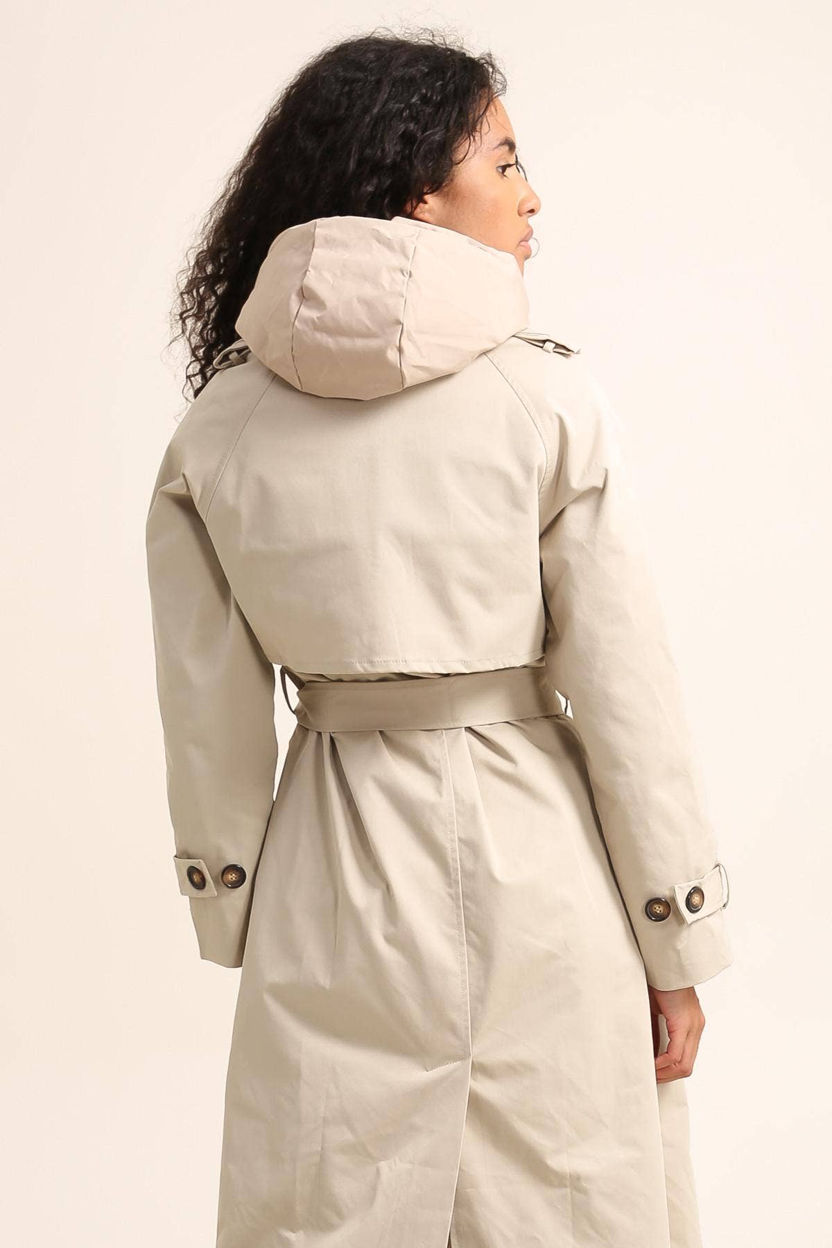Capuche doudoune imperméable réversible : Acier – photo 5 – Miss Cappuccino