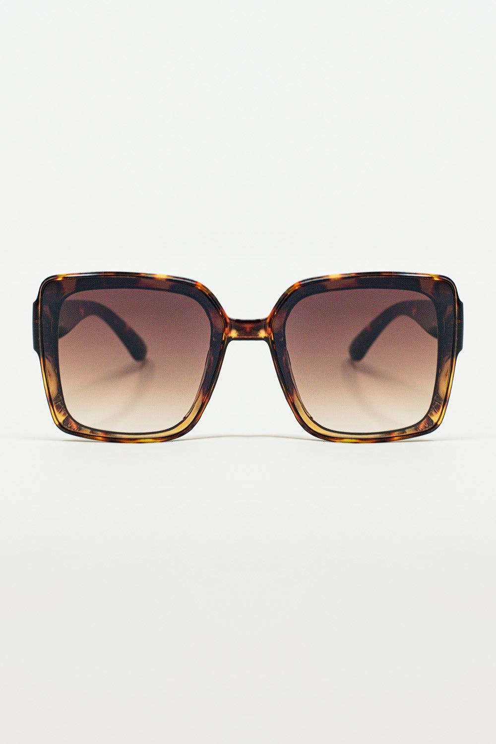 Lunettes de soleil surdimensionnées carrées œil de chat marron: Marron / Taille unique