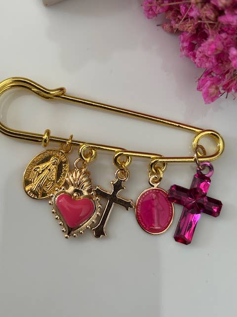 Broche ex voto fuchsia