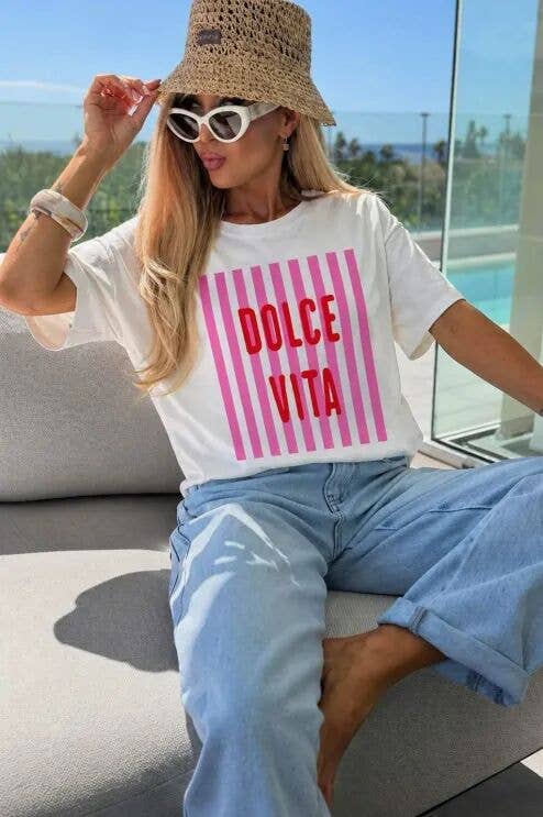 T-Shirt Coton DOLCE VITA Imprimé Tendance Qualité Premium
