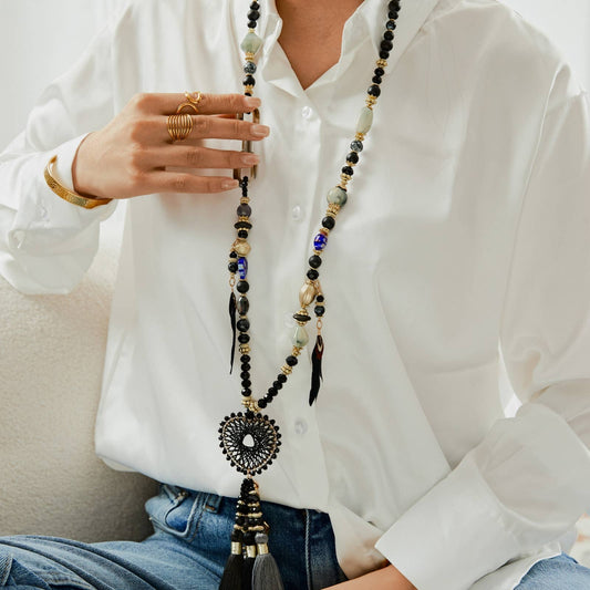 Collier sautoir résine - Delilah