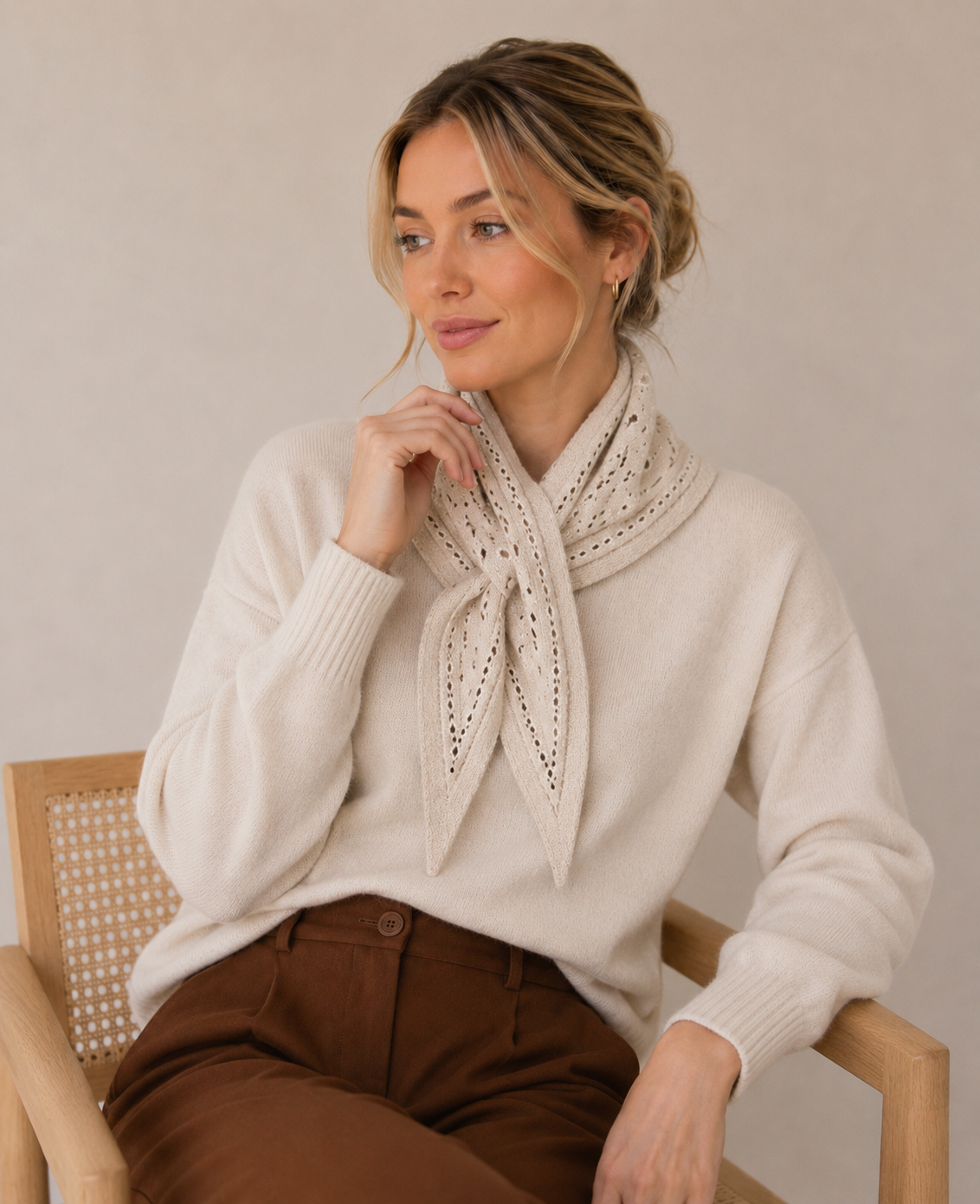 Triangle epais bandana 102 x 36 cm: Beige
