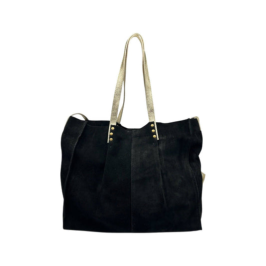 SAC EPAULE CUIR SUEDE GISELA: NOIR