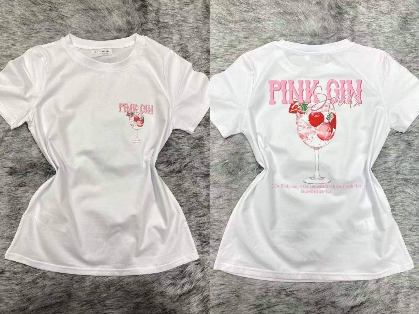 T Shirt Coton PINK GIN Imprimé Tendance Qualité Premium