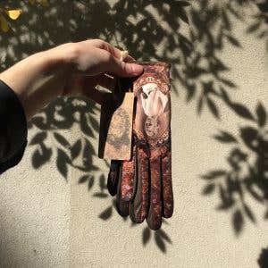 Gants avec empiècements cuir ELISABETH: S