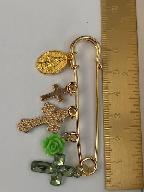 Broche ex voto verte