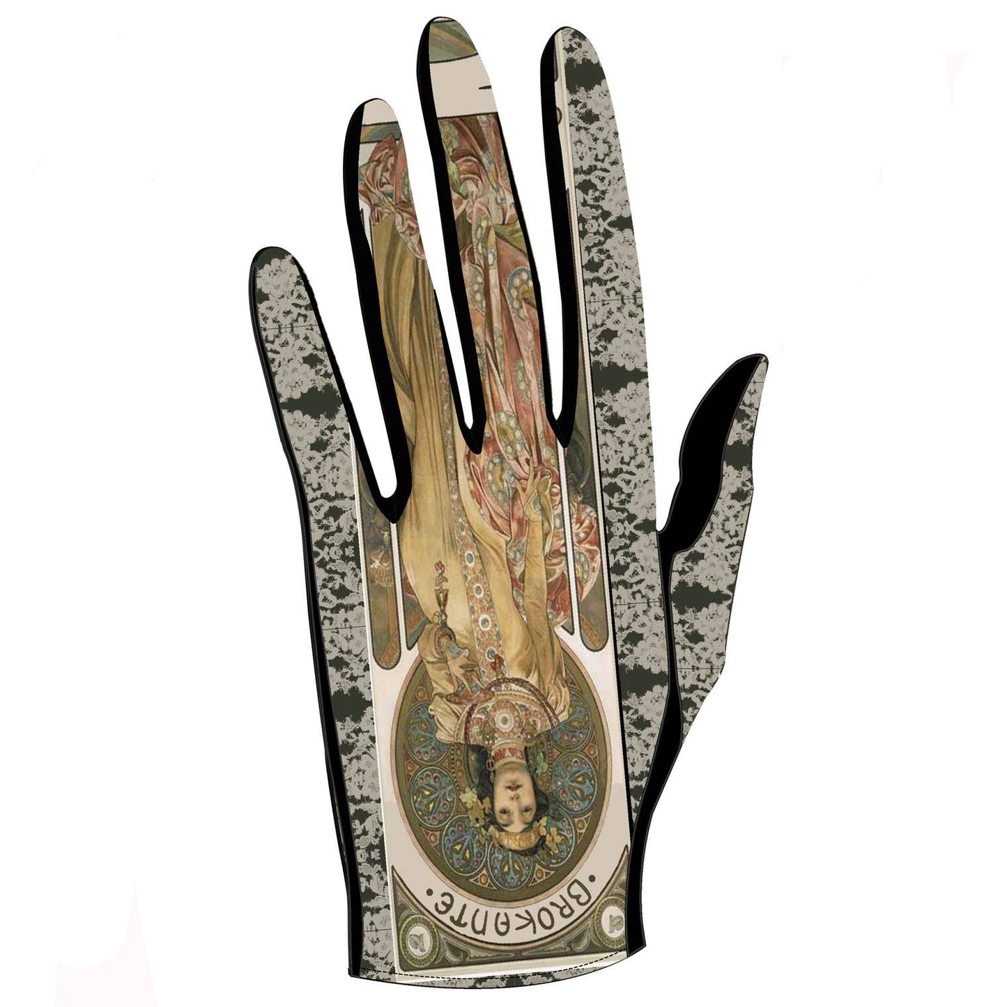 Gants avec empiècements cuir CHAMPAGNE: M