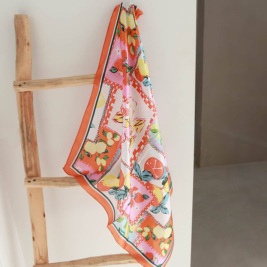 Foulard bandana en satin tutti frutti