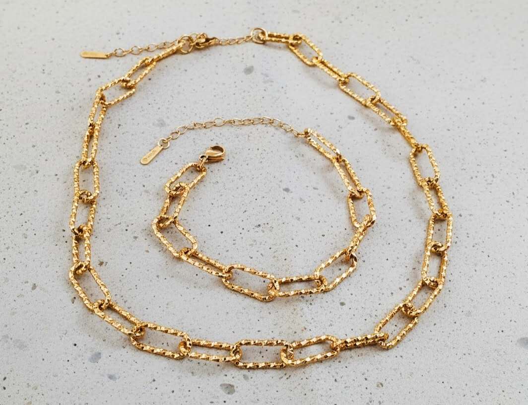 bracelet en acier, plaqué or 18 carats PVD