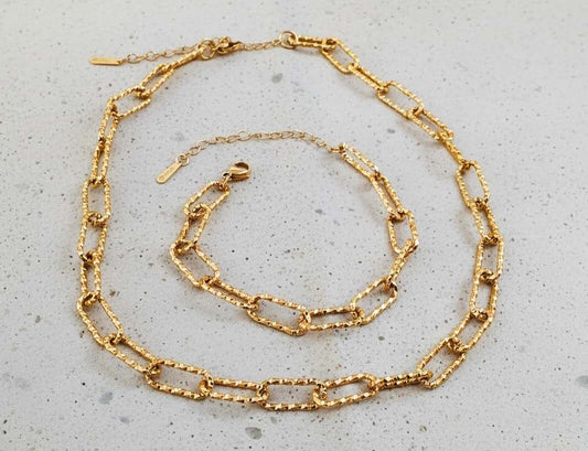 bracelet en acier, plaqué or 18 carats PVD