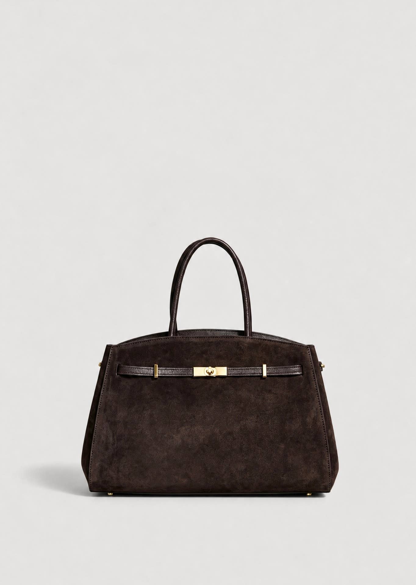 Sac à main en véritable cuir suédé Marron