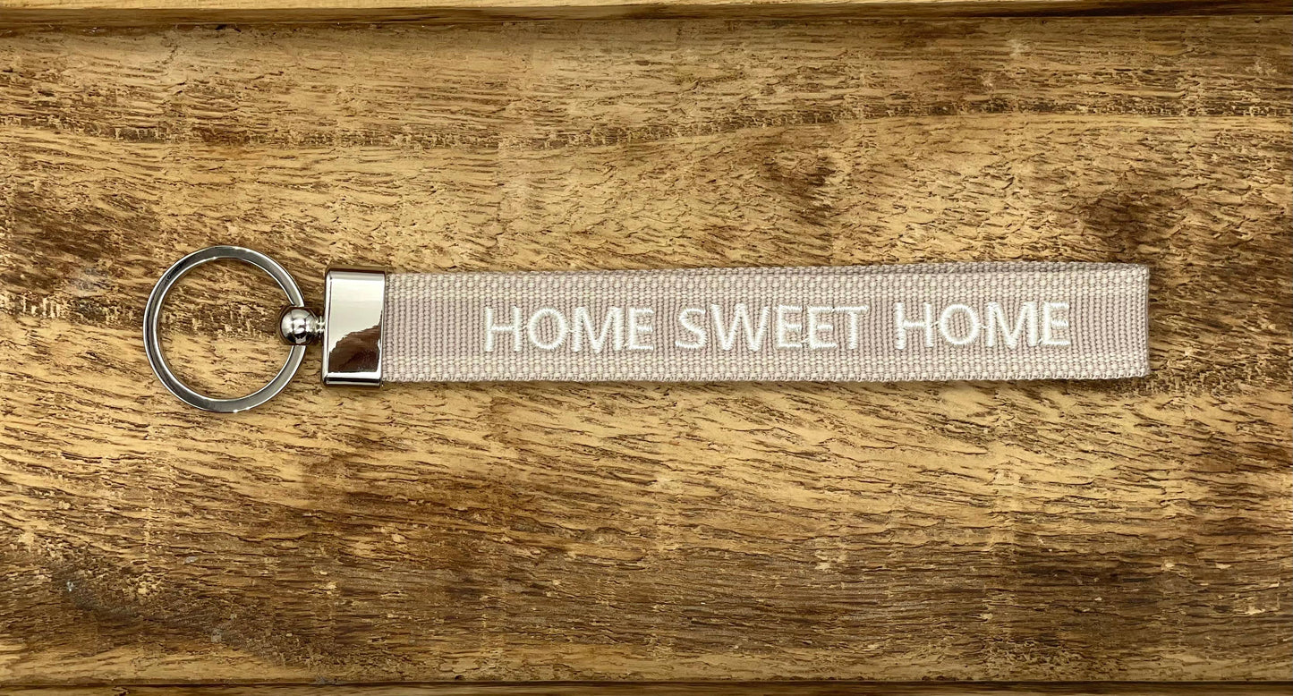Porte-clés brodé tissé « Home Sweet Home »