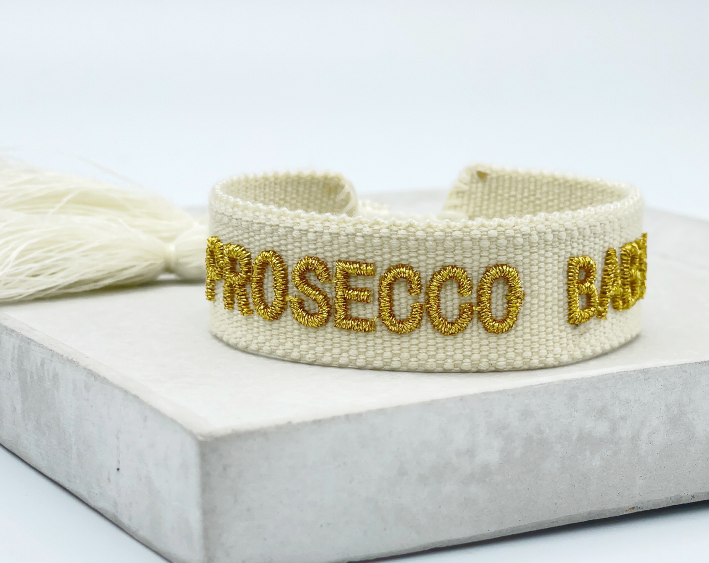 Bracelet tendance PROSECCO BABY tissé et brodé