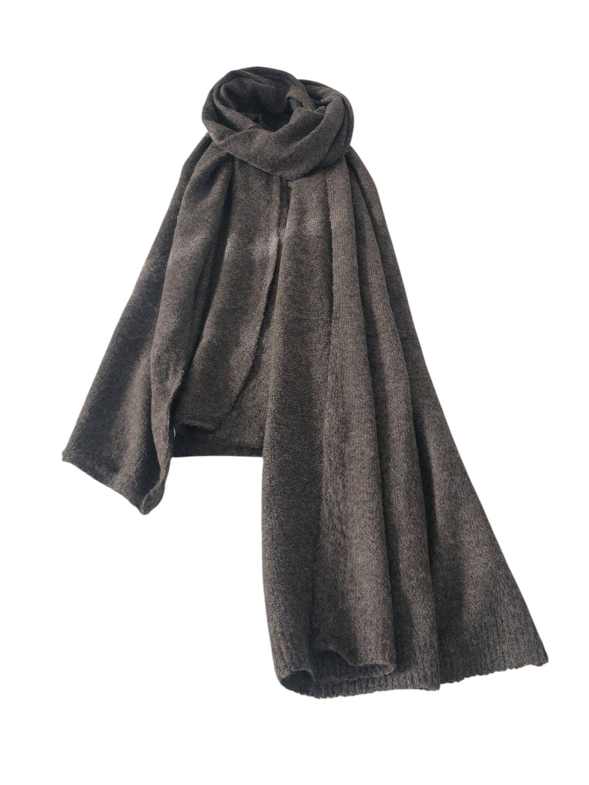 Écharpe femme en viscose, laine et cachemire – Marron – photo 9 – Miss Cappuccino