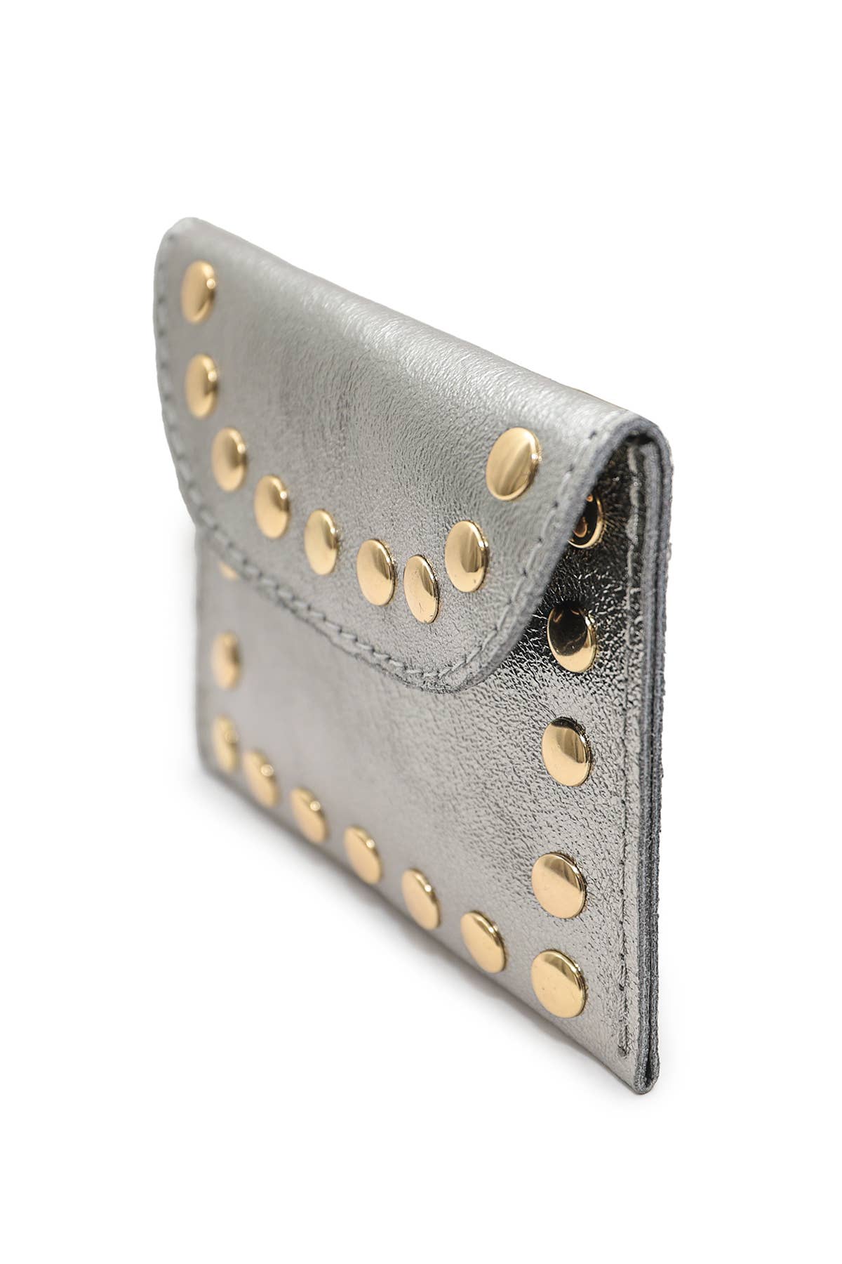 Porte-monnaie cuir Petite Maroquinerie  LEINA METAL Argent