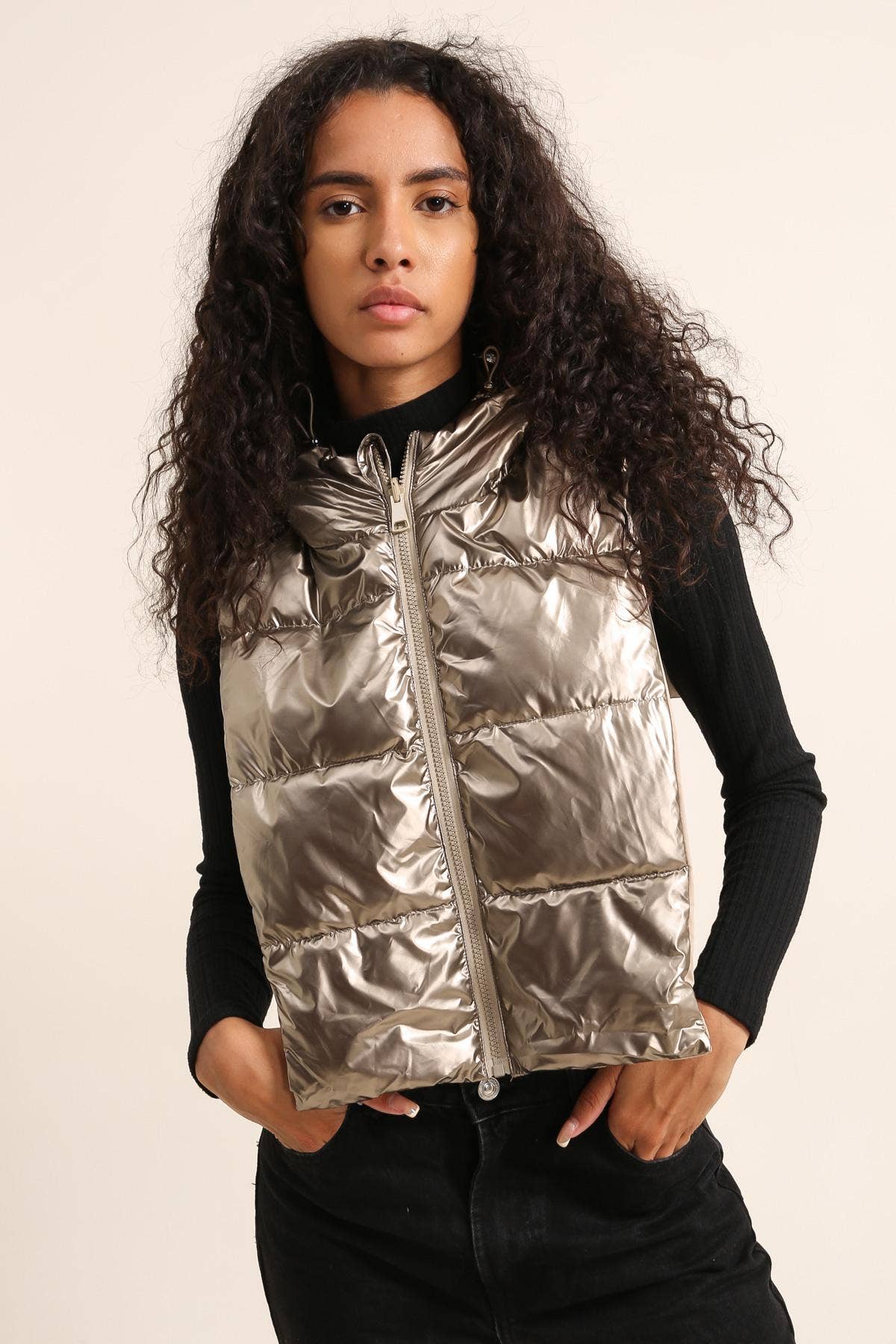 Capuche doudoune imperméable réversible : Acier