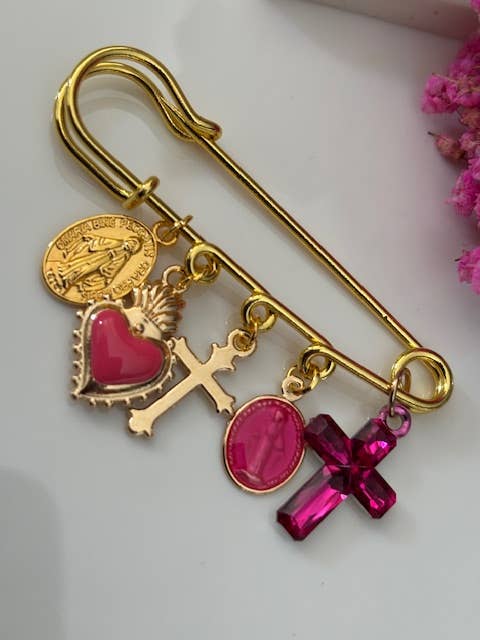 Broche ex voto fuchsia