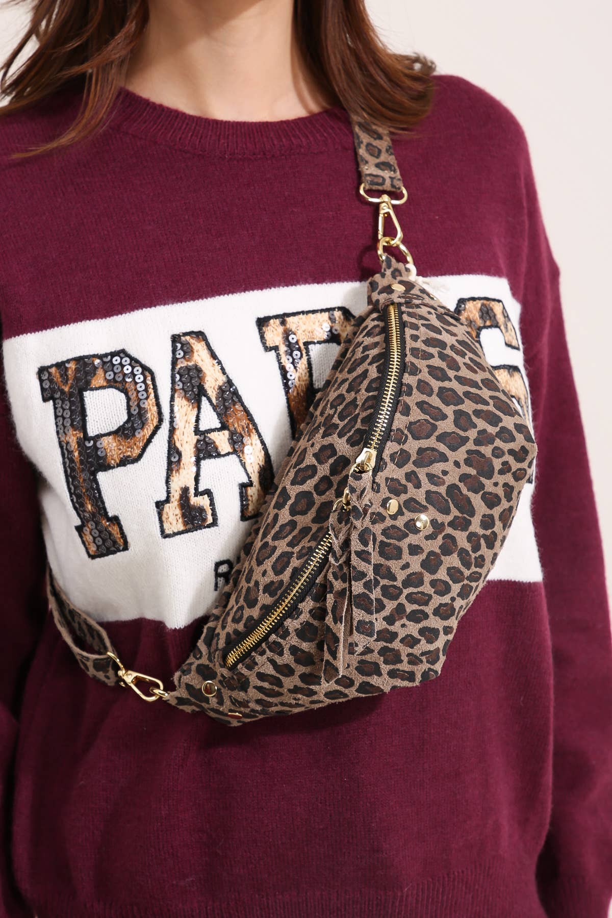 Sac NELLY LEOPARD Léopard Marron