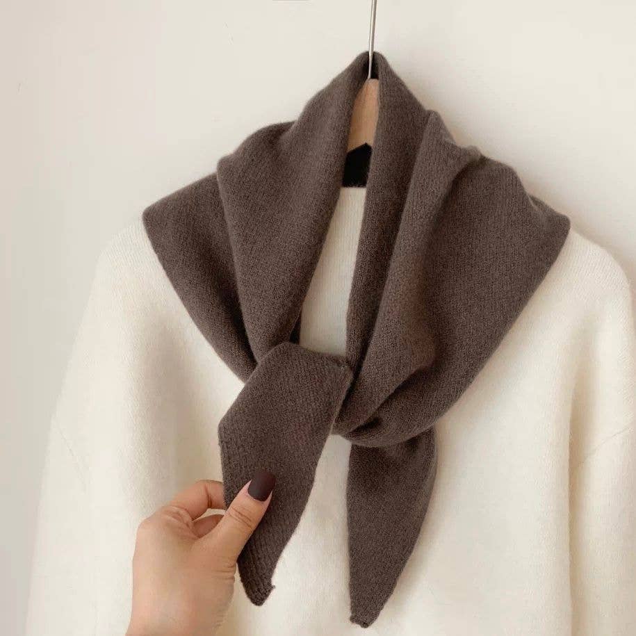Foulard triangle en maille uni : Café