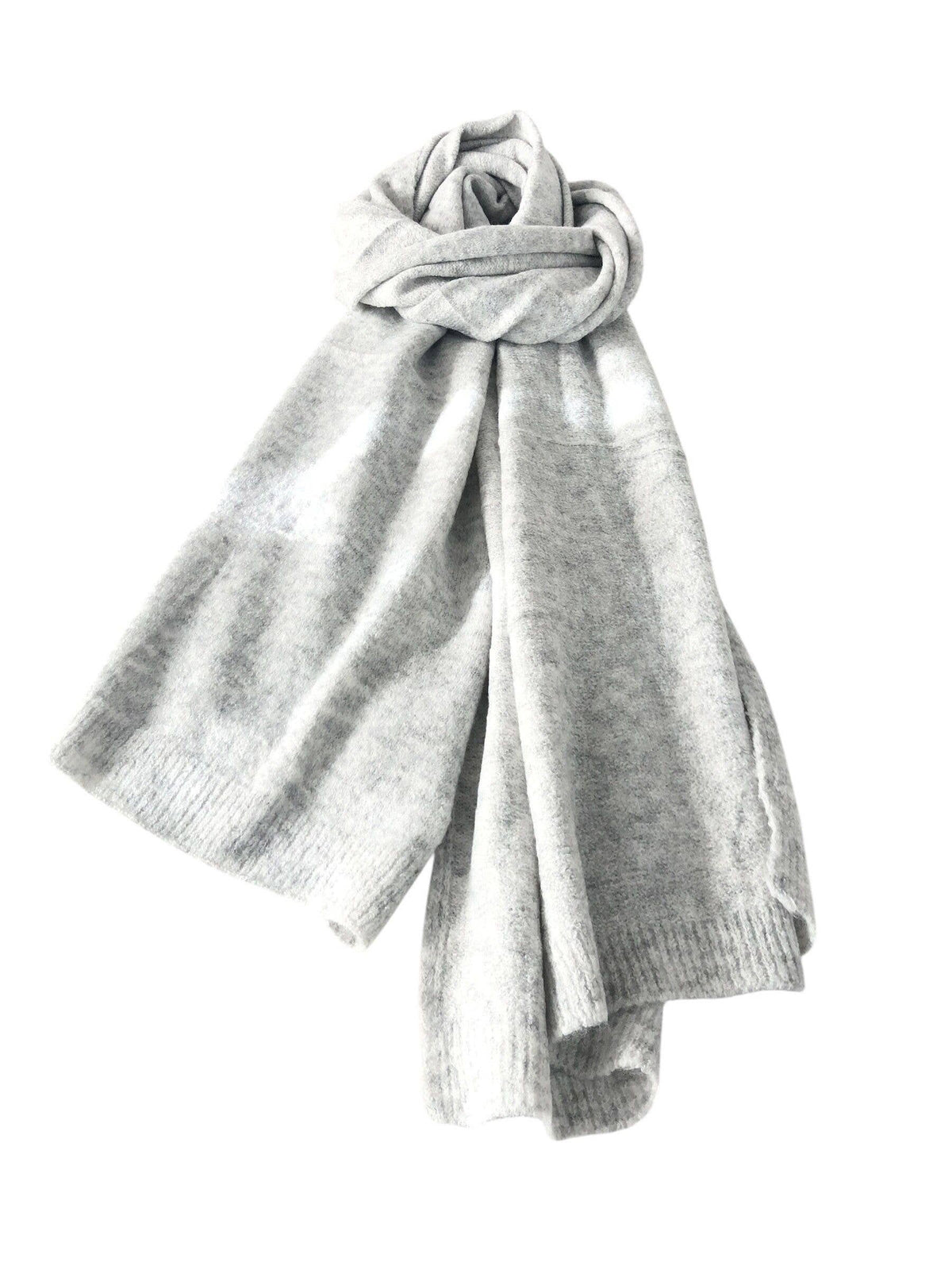 Écharpe femme en viscose, laine et cachemire – Gris clair – photo 6 – Miss Cappuccino
