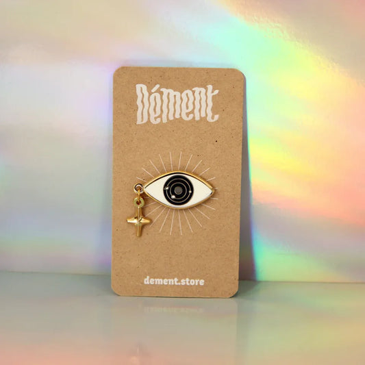 Pin's émaillé Cosmic eye doré – photo principale – Miss Cappuccino