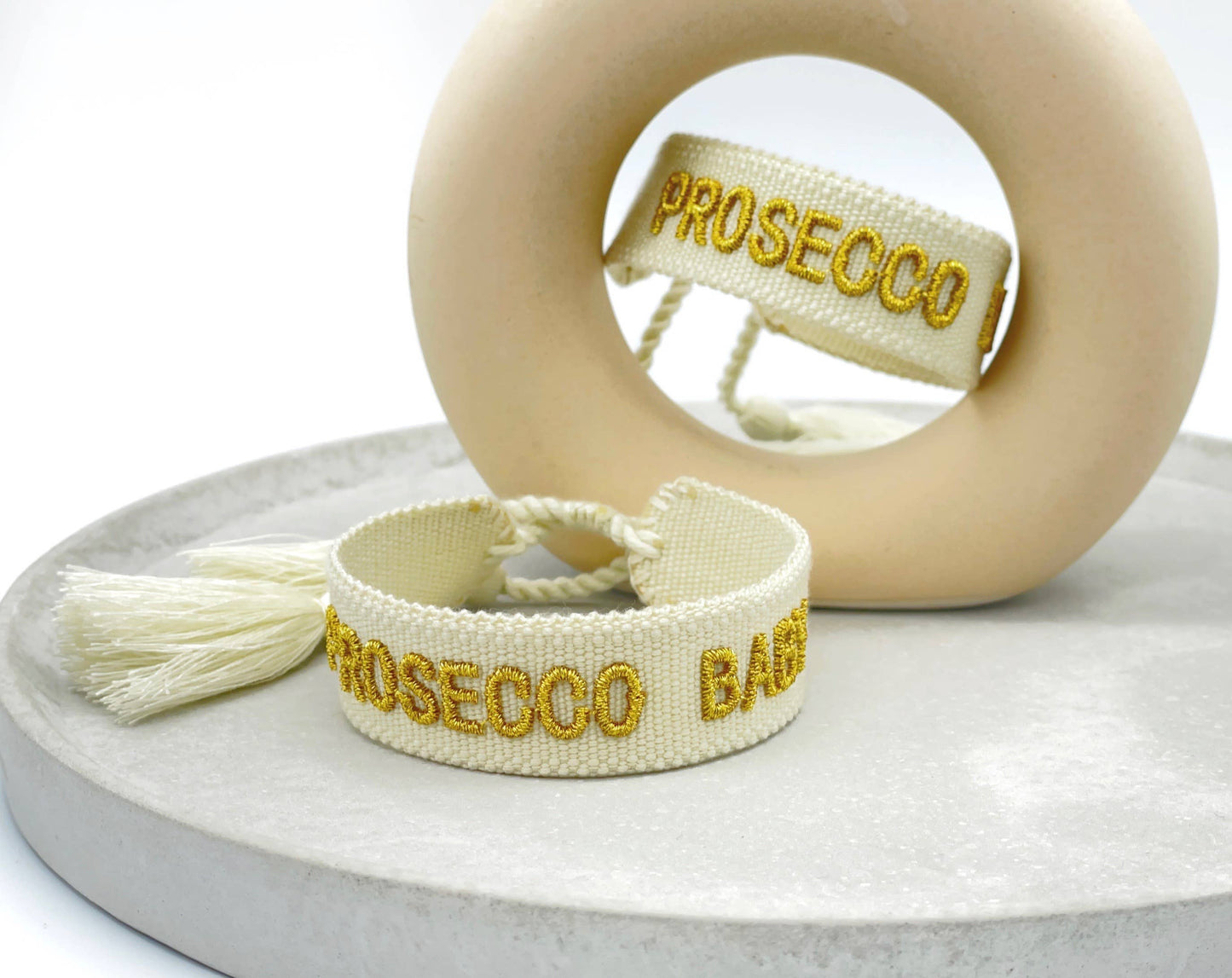 Bracelet tendance PROSECCO BABY tissé et brodé