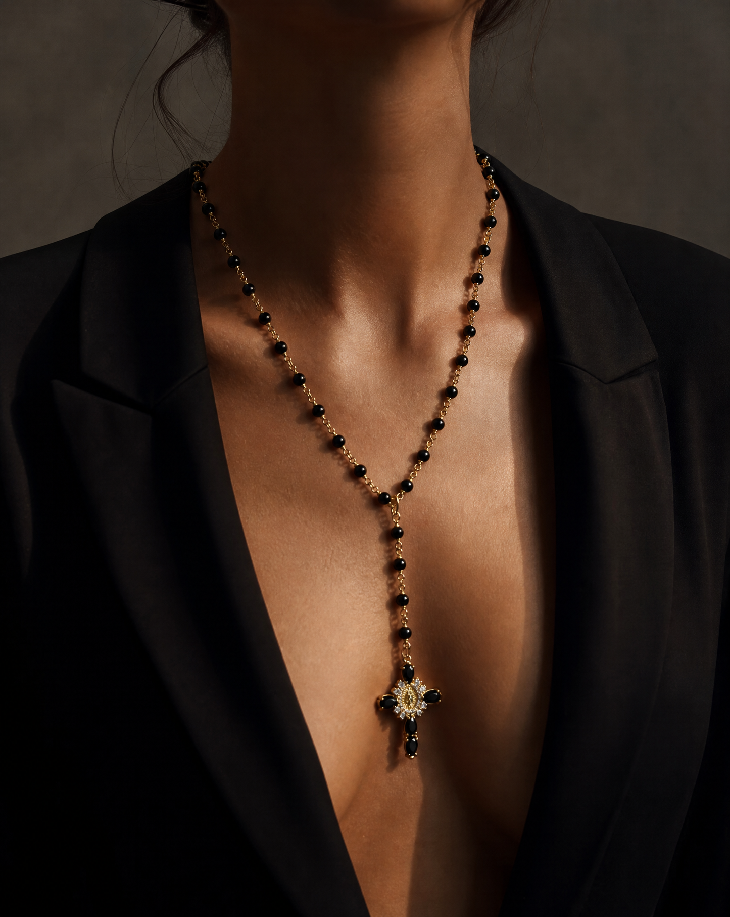 Collier chapelet de minuit: Agate