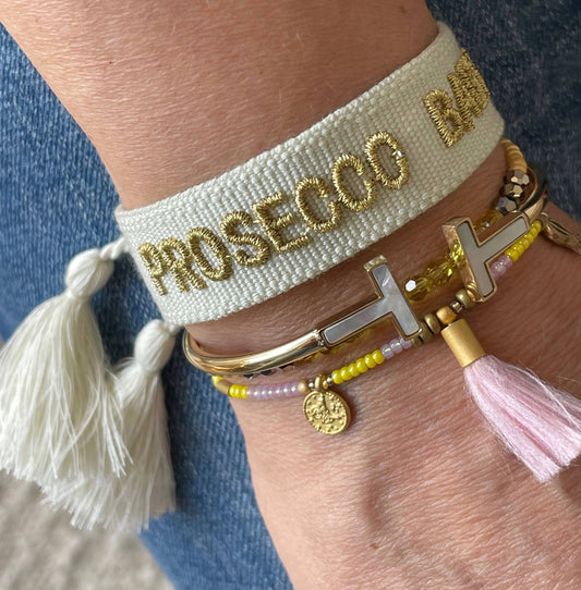 Bracelet tendance PROSECCO BABY tissé et brodé